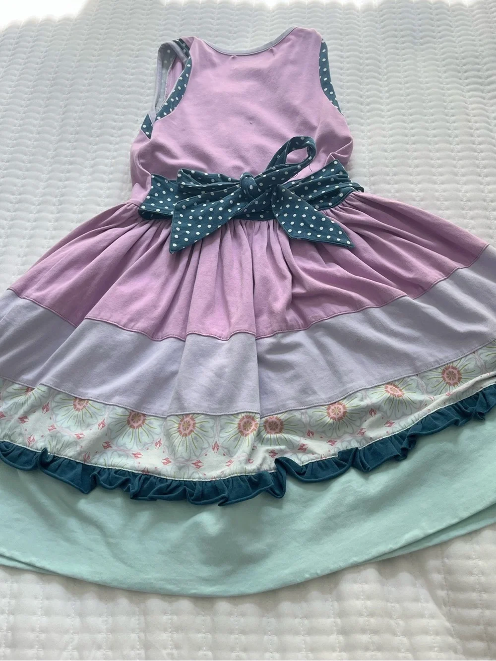 Matilda Jane Pink and Mint Tiered Sleeveless Dress